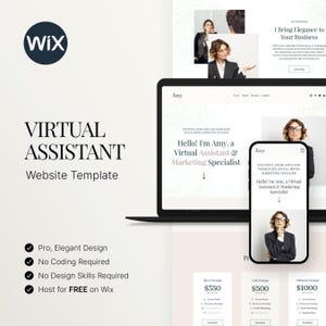 Virtual Assistant or Coach Wix Website Template, Elegant VA Website, Luxury Entrepeneur Website Template, Website Blog Template