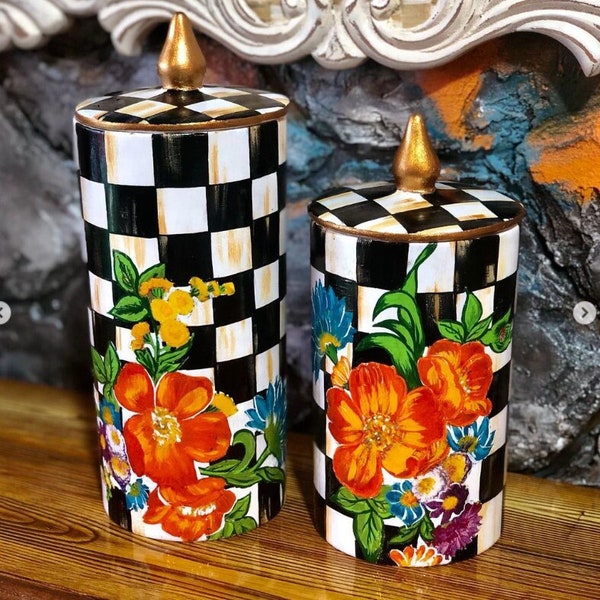 Home decor Canister Set of 2 Ceramic with Lid Customize Decorative Spice Sugar Food Safe Storage Pottery Sets Jar Gift for Mom Grandma