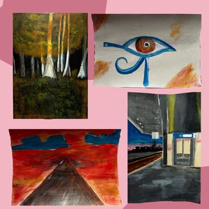 schilderij acryl natuur kaarten set
