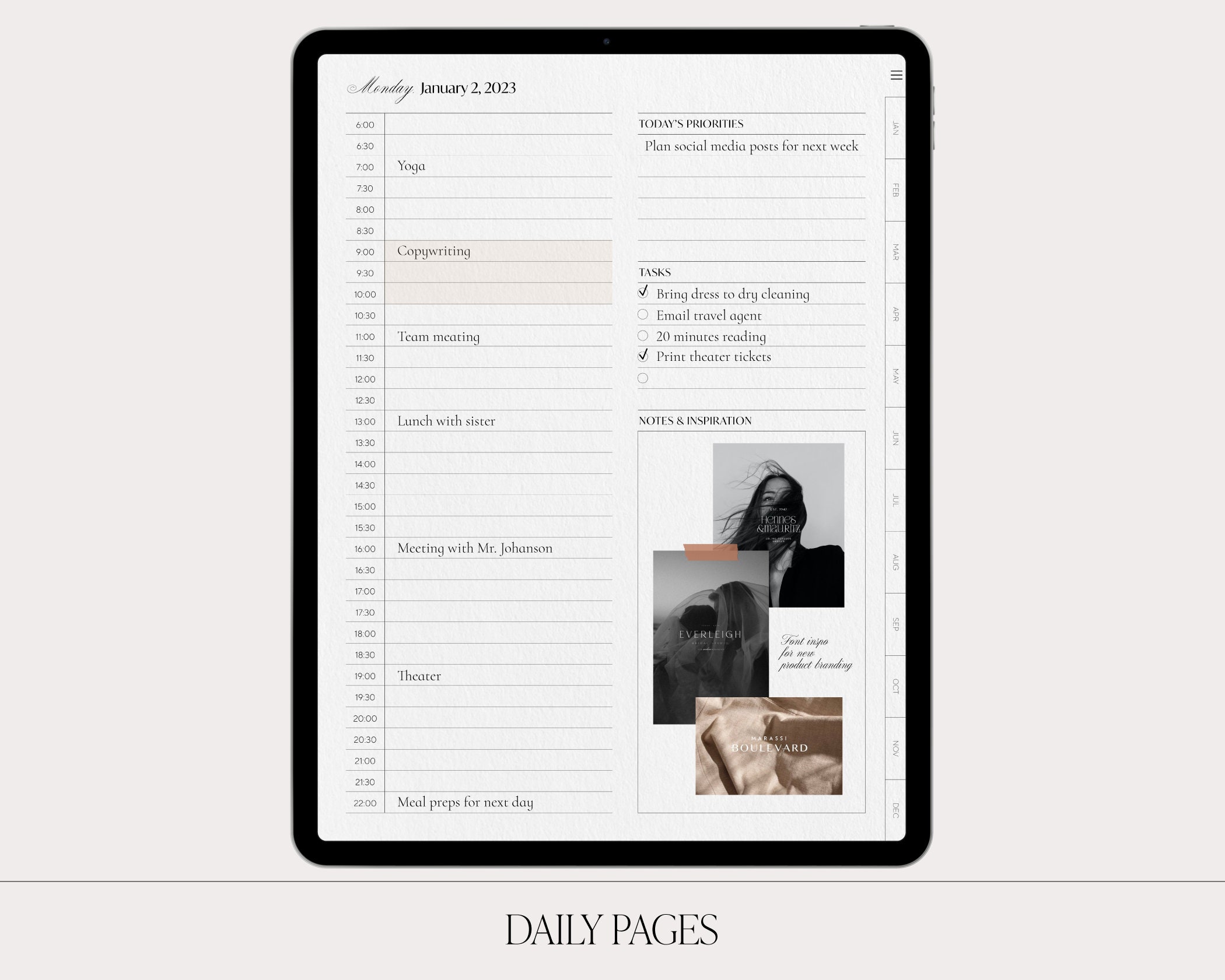 Digital Daily Planner Goodnotes Journal Diary Journal iPad Etsy