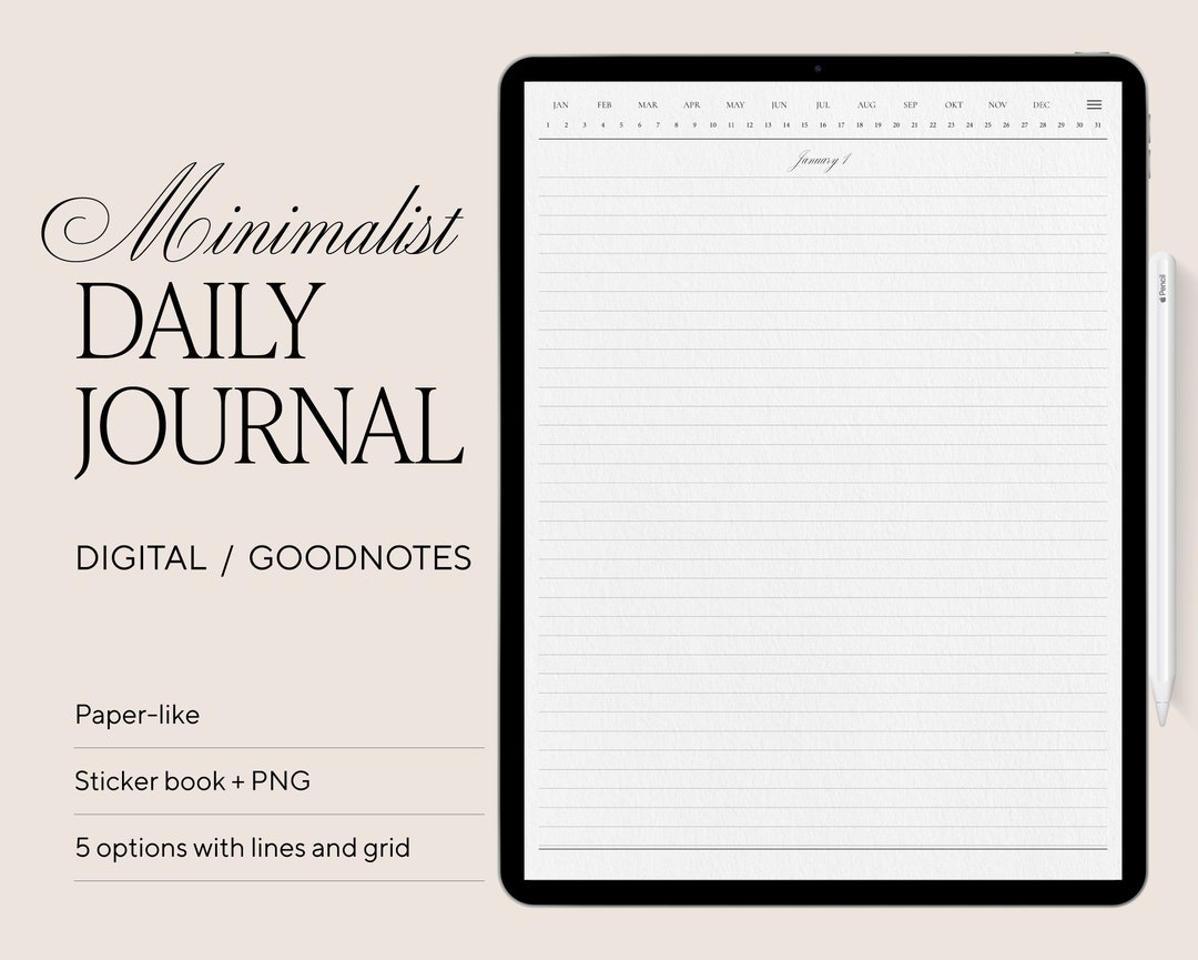 Digital Daily Journal, Goodnotes Journal, Digital Diary, Diary Journal
