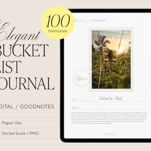Digitaler Bucket List Planer | Lebensziele Planer | Erinnerungsbuch | Digitaler Planer | iPad Bucket List | GoodNotes | 100 Dinge | Digitale Geschenke