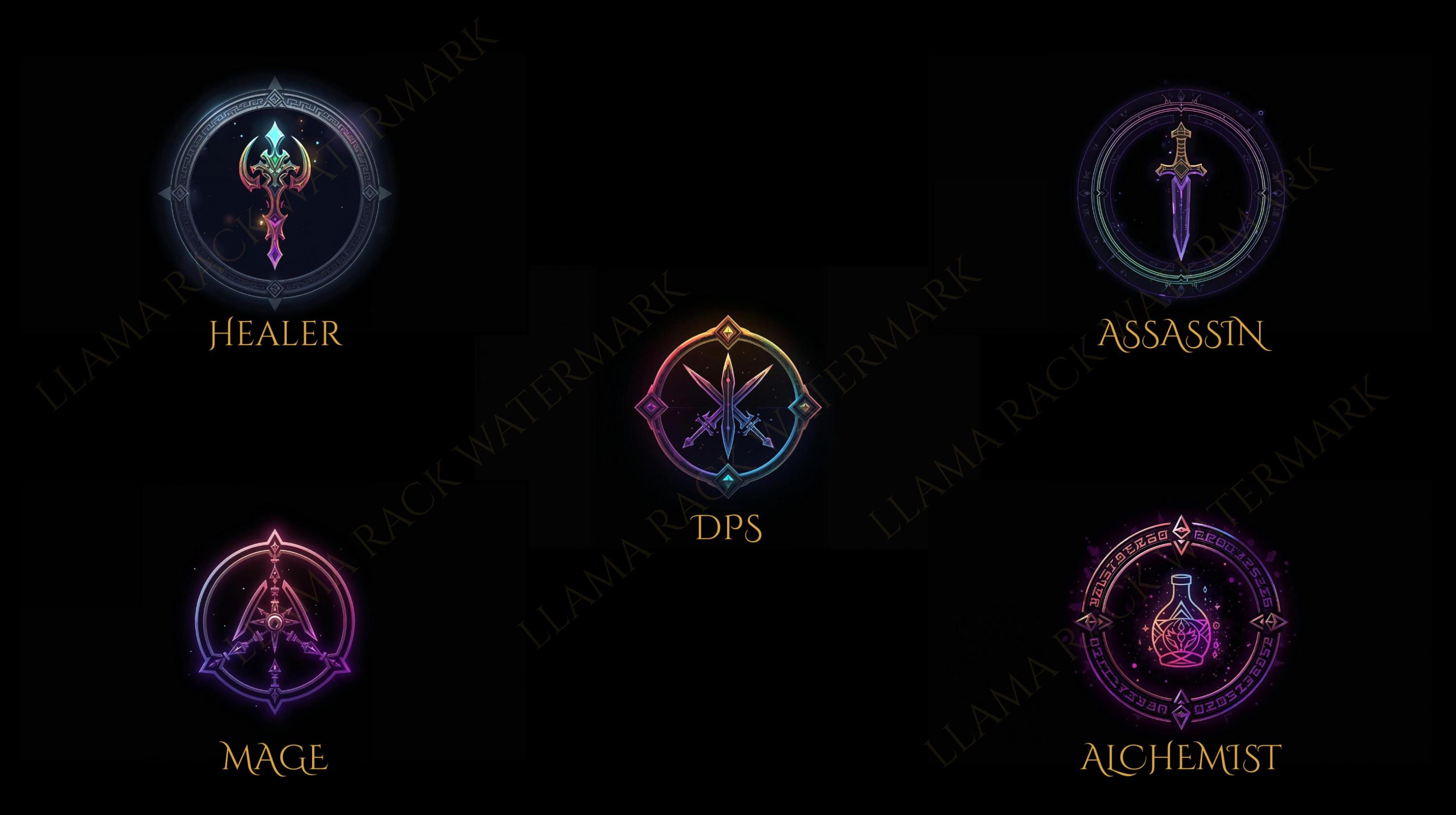 Dark Fantasy Discord Role Icons Pack | 10 RPG Class Emblems | Dnd ...