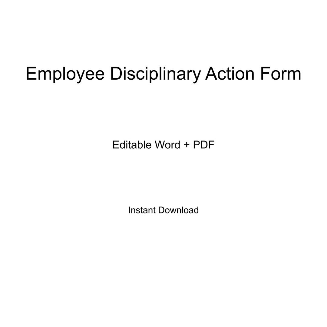 Employee Write up Form Printable HR Disciplinary Action PDF and Word ...