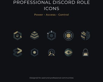 Professionelle Discord Rolle Icons | 2.Rollensystem | PNG-Symbole für den Dunkelmodus