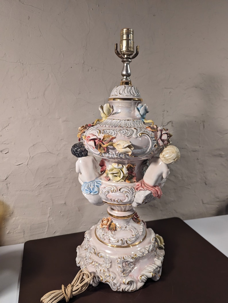 Pair of Vintage Italian Capodimonte Lamps Etsy