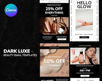 Email marketing templates, beauty email templates, canva templates,