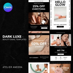 Email Marketing Templates, Beauty Email Templates, Templates for Beauty Brands, Klaviyo Email Marketing, Marketing Email Templates, Canva