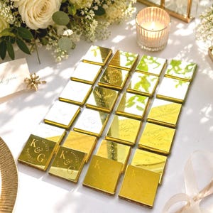 50 Mirror Chocolate Favors, Wedding Favors For Guests, Engagement Chocolate, Wedding Favors, Customized Chocolate, Plexiglass Chocolate