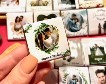 Wedding Favors for Guests in Bulk, Personalized Chocolate with Photo, Personalized Wedding Chocolate, Wedding Table Decor, Minimalist Favor