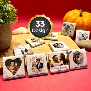 Personalized Chocolate with Photo, Bulk Chocolate Favors, Wedding Favors for Guests in Bulk, Custom Wedding Chocolate