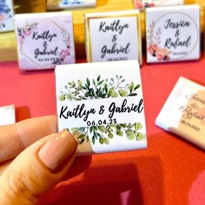 Wedding Mini Personalized Chocolate, Bulk Chocolate Favors, Wedding Favors for Guests in Bulk, Custom Wedding Chocolate, Wedding Table Decor