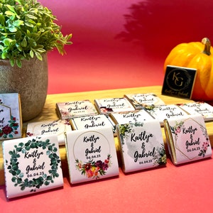 Personalized Wedding Chocolate favors for Guests, Personalized Chocolate, Wedding Gold Chocolate Favors, Wedding Silver Chocolate Favors