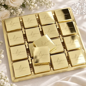50 chocoladebedankjes, huwelijksbedankjes voor gasten, verlovingschocolade, huwelijksbedankjes, gepersonaliseerde chocolade, chocolade in plexiglas