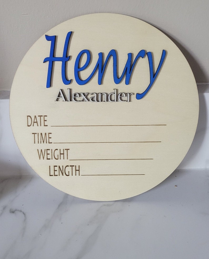 Personalized Newborn Name Sign, 8x8 Newborn Sign, Date Time Weight ...