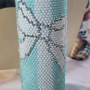 Hand Made Rhinestone Tiffany&#39;s Tumbler, 20oz Rhinestone Tumbler with lid & straw