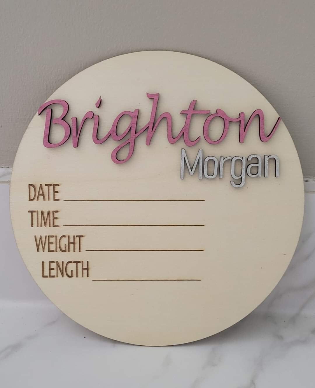 Personalized Newborn Name Sign, 8x8 Newborn Sign, Date Time Weight ...