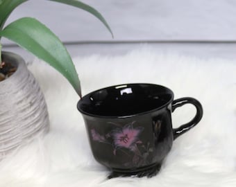 Vintage Mikasa Ebony Meadow Porcelain Cup Set