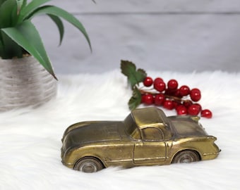 Diecast Cars, Vintage Banthrico 1953 Corvette Merchant&#39;s Bank car die cast coin bank from 1974, Mid century Modern Piggy Bank, Vintage