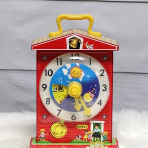 Fisher Price, Pretend Play, Preschool Toys, Vintage Fisher Price, educational toys, Music Box, Telling Time, Pretend Play, Wonderbox Vintage