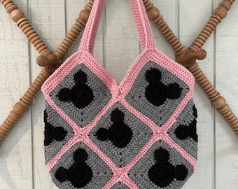 Eeyore - Adorable Handmade crocheted Mickey Mouse Eeyore inspired Disney shoulder bag