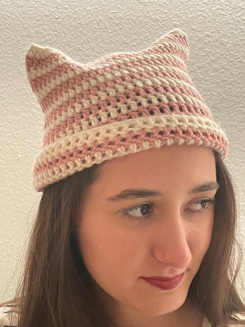 Handmade Crocheted Cat Ear Hat Etsy