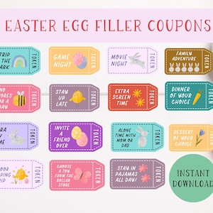 Easter Egg Filler Coupons | Easter Egg Coupons | Easter Egg Fillers | Easter Egg Tokens | Coupons For Kids | Easter Tokens | Easter Coupons