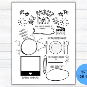 All About My Dad Printable | Father&#39;s Day Questionnaire | All About Dad | Dad Gift From Kids | Father’s Day Craft For Preschool