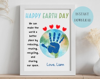Earth Day Handprint Poem For Kids | Earth Day Handprint | Earth Day Activities | Earth Day Craft | Earth Day Preschool Craft | Earth Day Art