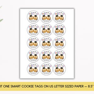 One Smart Cookie Preschool Graduation Tag Printable, Editable One Smart ...