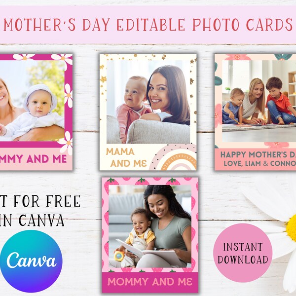 Printable Mother's Day Photo Gift | Mother's Day Photo Frames | Mother's Day Photo Cards | Photo Cards For Mom | Personalized Mother's Day