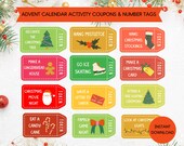 Christmas Printable Advent Calendar Activity Coupons, Advent Calendar Printable, Advent Calendar Kids, Advent Calendar Tag, Advent Activity