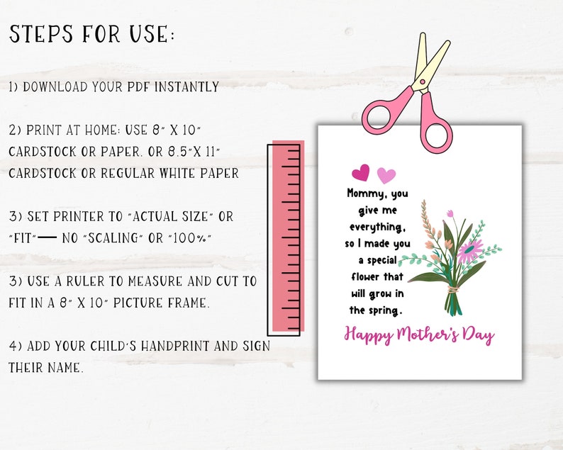Mother's Day Handprint Art Poem Handprint Mother's Day Craft for