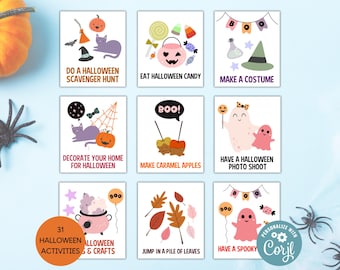 Editable Halloween Countdown Calendar Activity Cards, Printable Halloween Countdown, Halloween Advent Calendar, Days Until Halloween