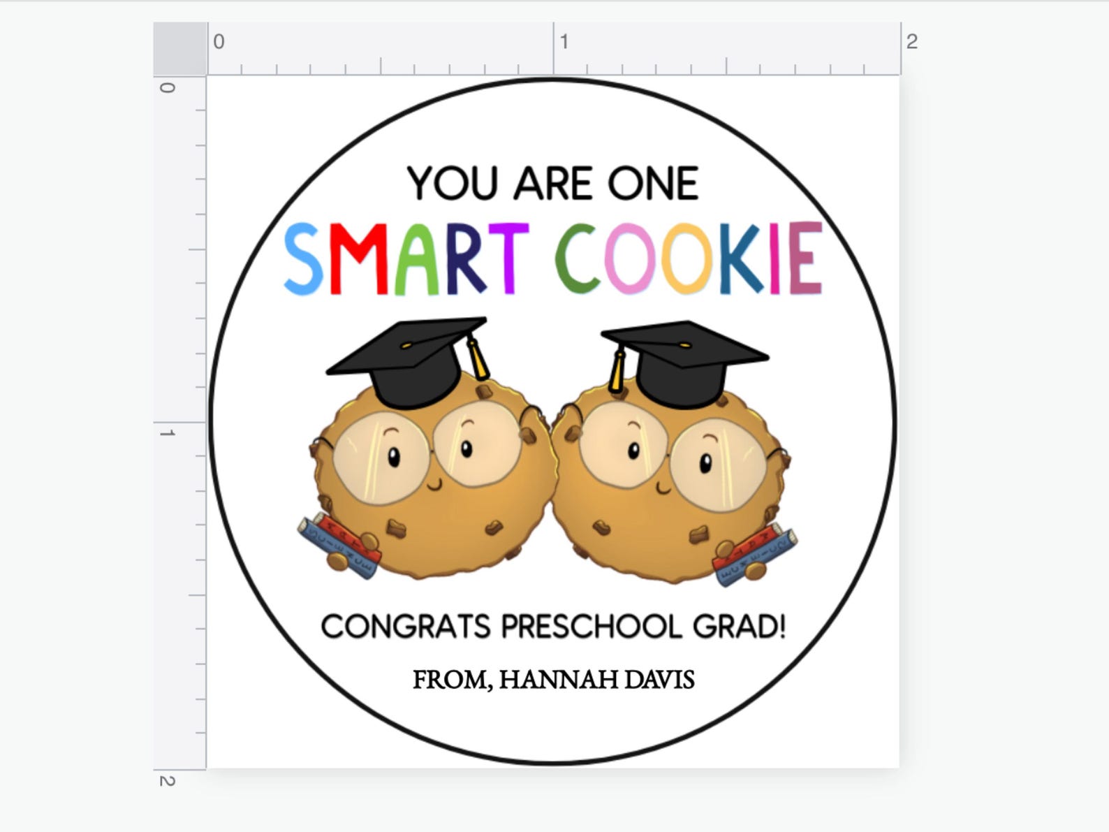One Smart Cookie Preschool Graduation Tag Printable, Editable One Smart ...
