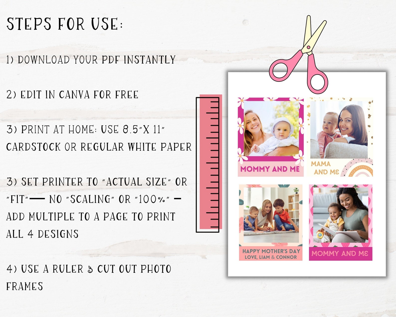 Printable Mother's Day Photo Gift Mother's Day Photo Frames Mother's ...