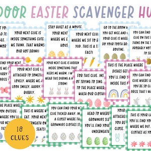 Easter Scavenger Hunt | Indoor Easter Treasure Hunt For Kids | 18 Treasure Hunt Clues | Easter Hunt Clues | Kids Treasure Hunt
