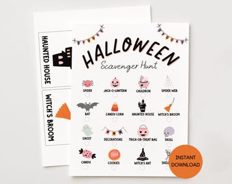 Halloween Schnitzeljagd druckbar, Halloween Kinder Aktivität, Herbst Schnitzeljagd, Schnitzeljagd für Kinder, Schnitzeljagd, Schatzsuche