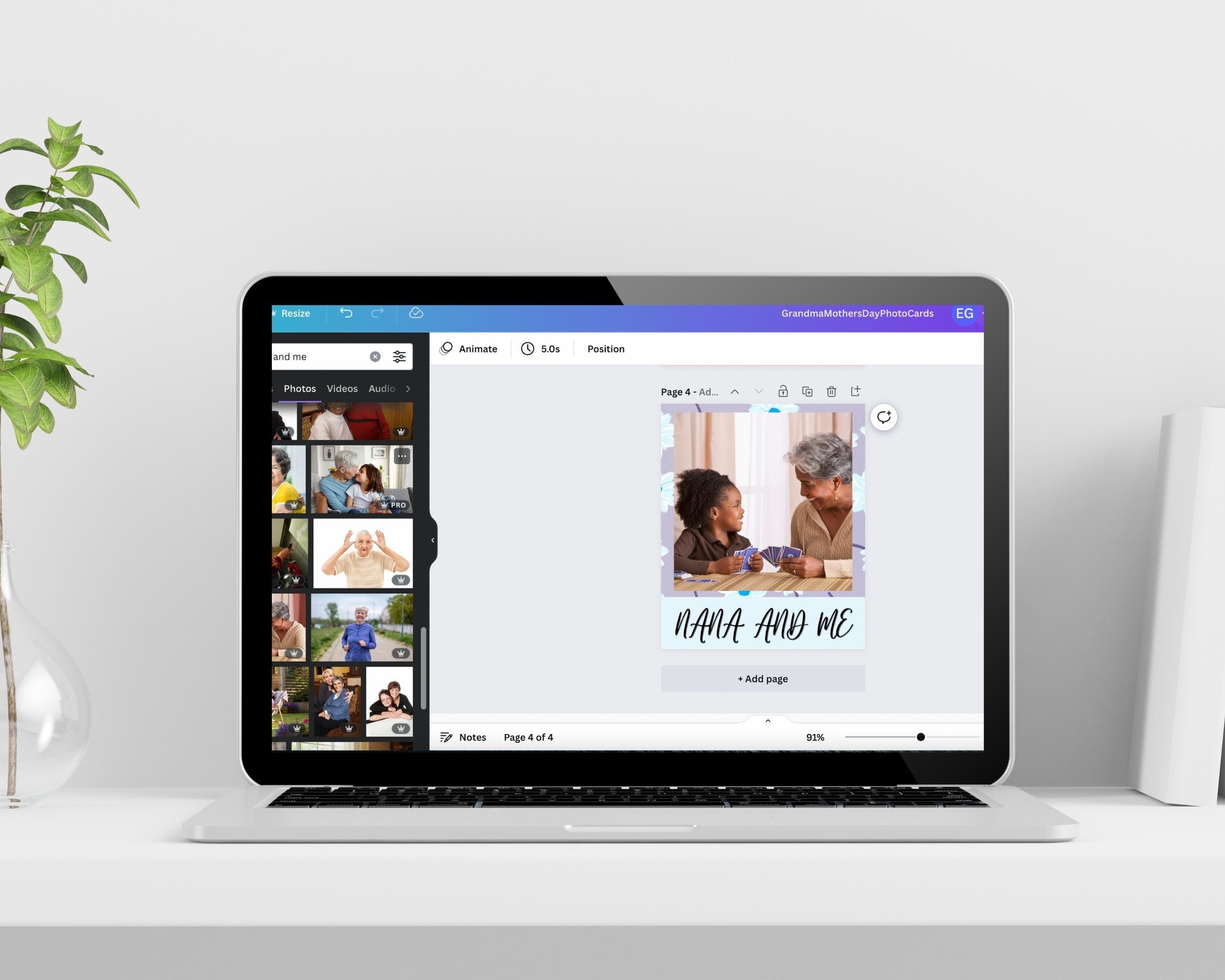 Printable Mother's Day Photo Gift for Grandma Grandma Mother's Day Mother's Day Photo Cards for