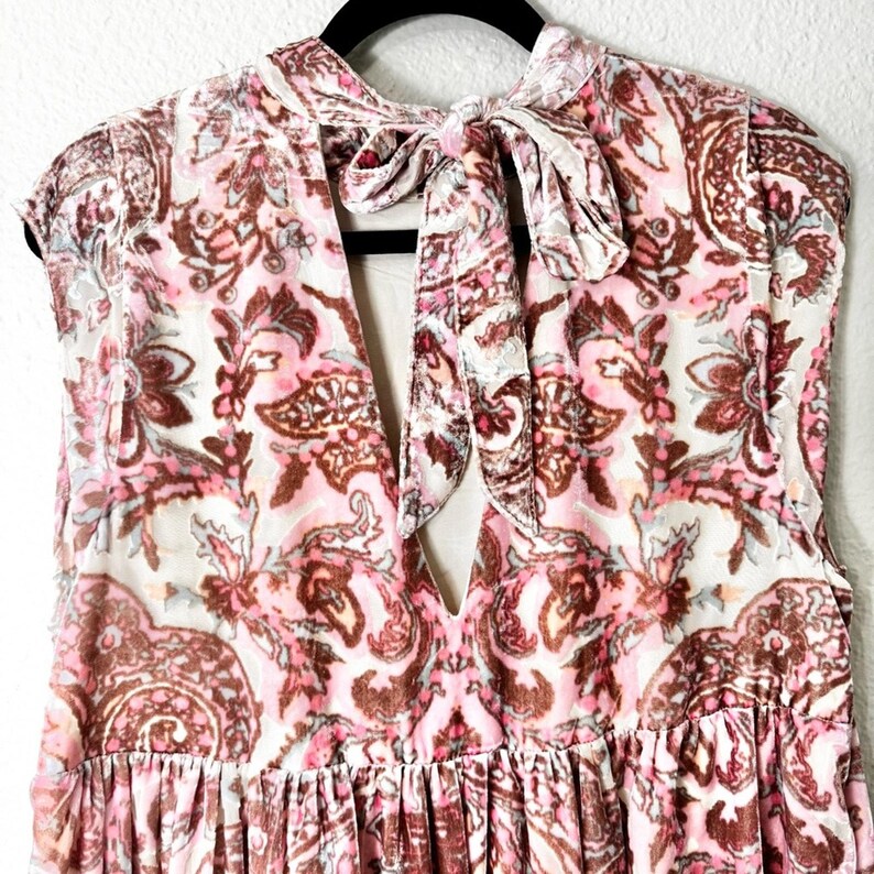 Free People All the Time Velvet Mini Baby Doll Dress Size Medium image 4