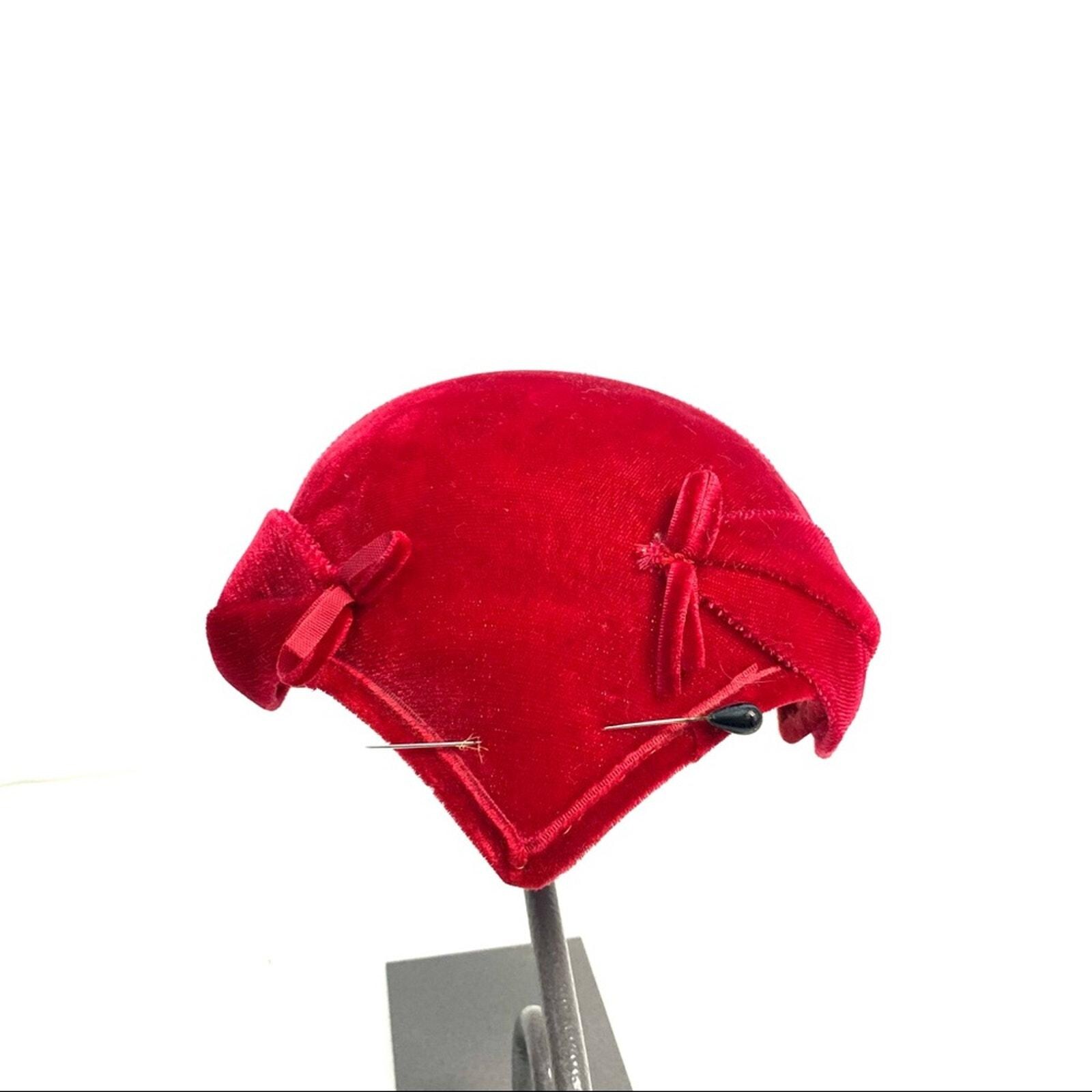 Vintage Red Rhinestone Toque Turban Capulet Hat - Etsy display picture 2