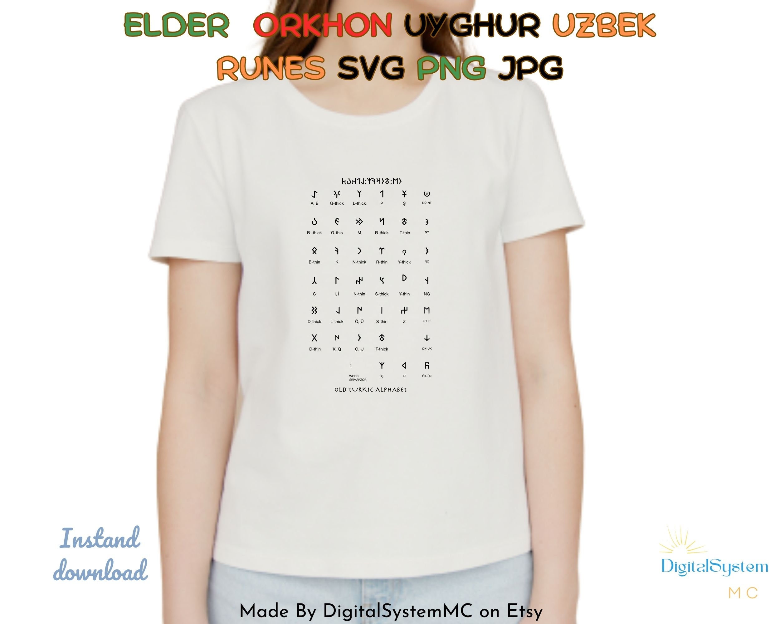 Runes Svg Png Jpg, Etruscan Runes Svg, Orkhon Uyghur Uzbek Alphabet Svg ...