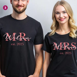 Mr Mrs Est. パーソナライズされた姓 SVG、パーソナライズされた日付の結婚式 PNG、cricut 用の新婚 SVG ファイル、姓のサイン SVG PNG