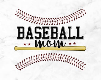 Mamá del béisbol SVG: Regalo deportivo personalizado (descarga digital)