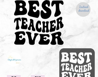 Fuente retro Teacher Ever SVG, PNG y Groovy (descarga digital)