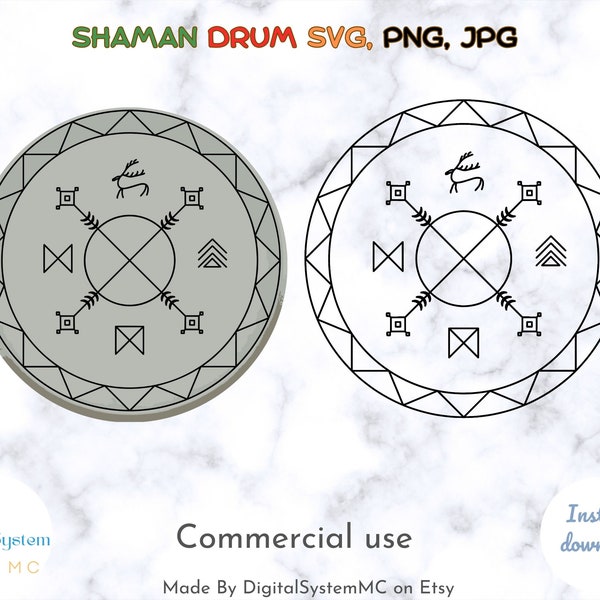 Shaman Drum svg, png, Printable, Round Drum svg, Circle Wall Art, Ancient Ornaments, Ancient Wisdom, Uyghur Drum, Spiritual, Kham Drum svg