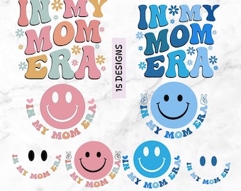 Paquete de archivos SVG y PNG de la era de mamá: Diseños retro para mamás (descarga digital)