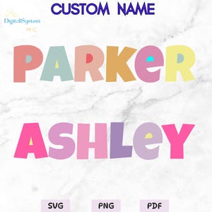 Custom Name SVG, Custom Name PNG, Baby name svg,  DIY name png, personalized water bottle, custom name tumbler, cricut design