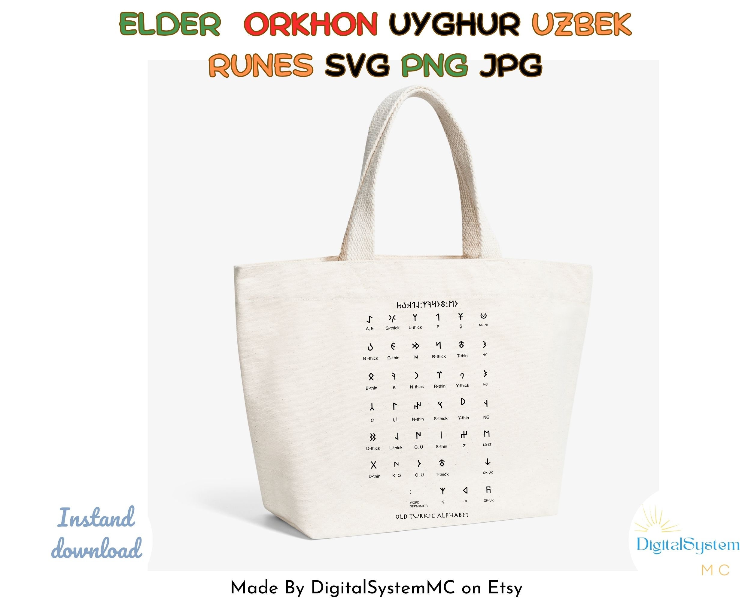 Runes Svg Png Jpg, Etruscan Runes Svg, Orkhon Uyghur Uzbek Alphabet Svg ...