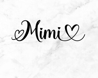 Archivo de corte de Cricut "Mimi Heart Script", "Abuela" (SVG, PNG)